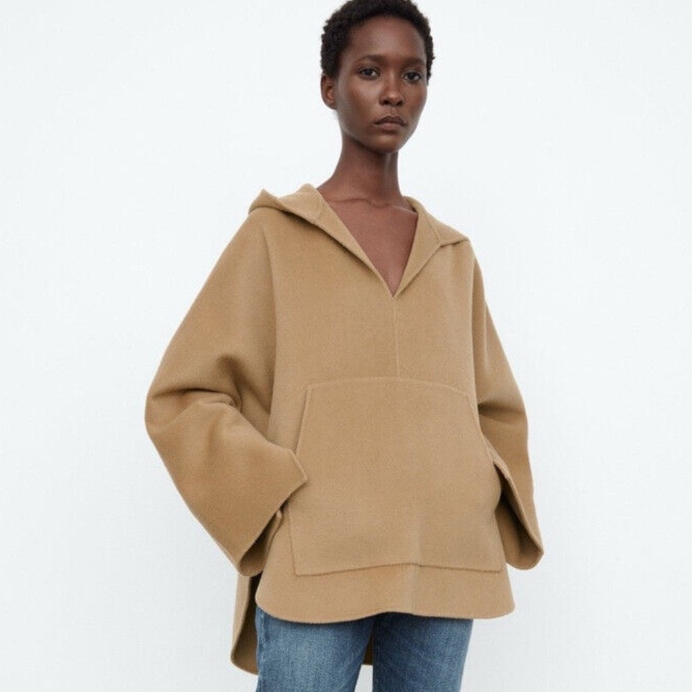 Toteme Enno Signature Wool Hooded Sweater Knit - Camel